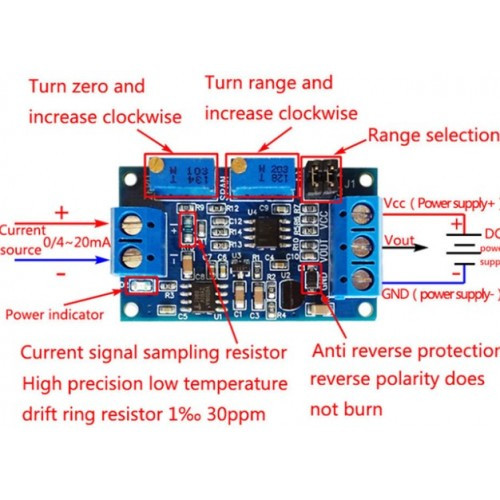 ماژول مبدل جریان به ولتاژ XY-IT0V