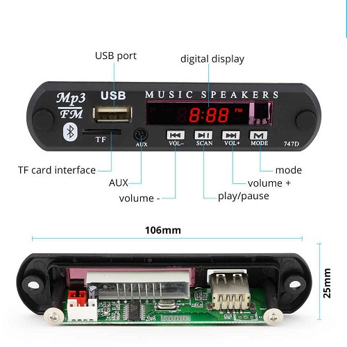 MP3-PLAYER-12V +Bluetooth